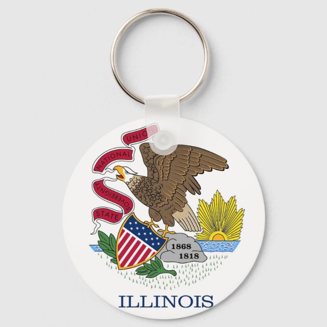Chaveiro com Bandeira do Estado de Illinois (Frente)