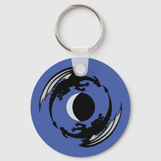 Chaveiro com Design de Fantasia de Dragões da Lua (Frente)