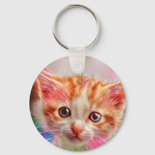 Chaveiro com Rosto de Gatinho Fofo