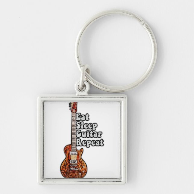 Chaveiro Coma a guitarra de sono, repita. (Frente)