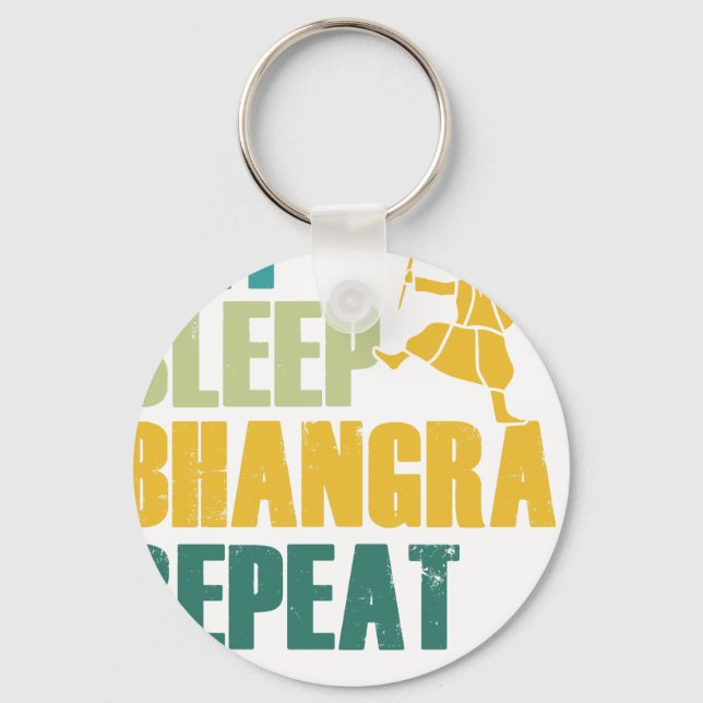 Chaveiro Coma Dormir Bhangra Repita Dança Divertida Punjabi (Frente)