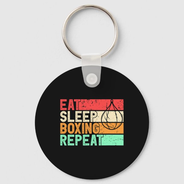 Chaveiro Coma Dormir Boxe Repetir Lutador Retro Mma Kickbox (Frente)