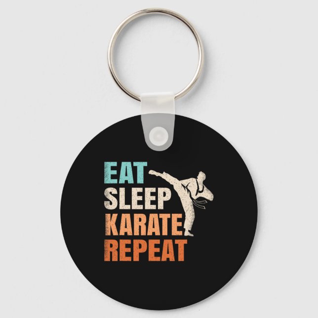 Chaveiro Coma Dormir Karate Repetir Divertido Retro Amante  (Frente)