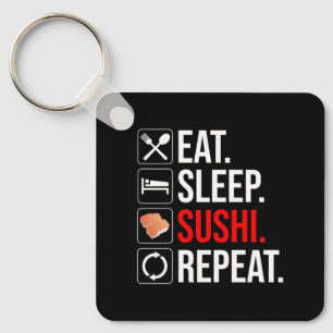 Chaveiro Coma. Durma. Sushi. Repita