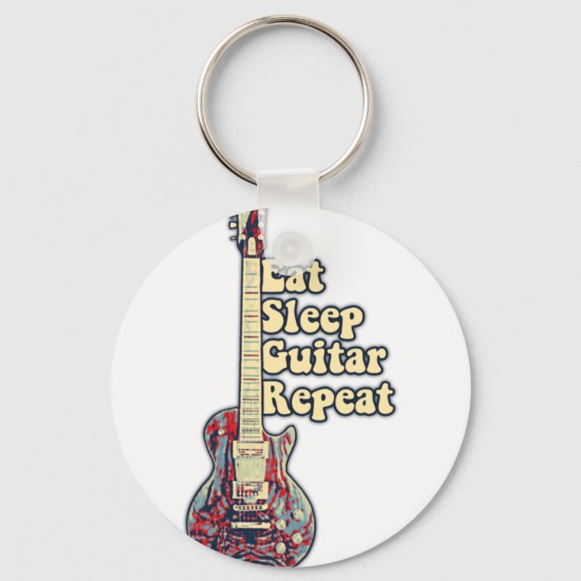 Chaveiro Coma guitarra de sono repete. (Frente)