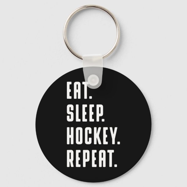Chaveiro Coma Hockey Com Sono Repetir Gráfico Engraçado Par (Frente)