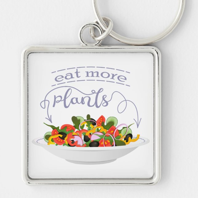 Chaveiro Coma mais plantas com cartazes de motivação de sal (Frente)