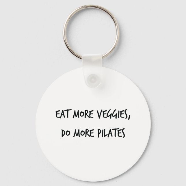 Chaveiro Coma mais vegetais Faz mais pilates vegetarianos v (Frente)