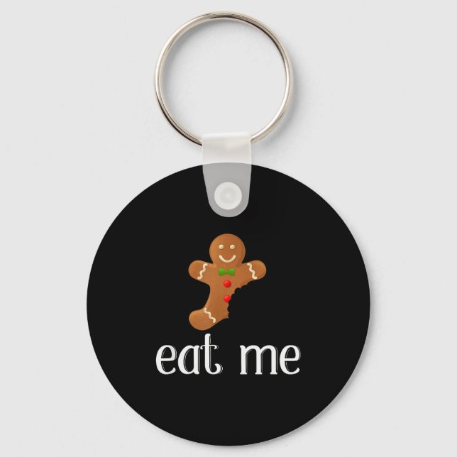 Chaveiro Coma Me Homem de Biscoito de Natal Engraçado Natal (Frente)