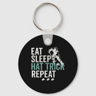 Chaveiro Coma Sonho Hat Trick Repita Legal Disco de Hockey
