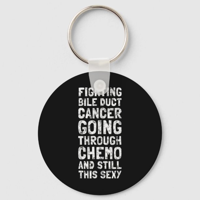 Chaveiro Combate à Bile Duct Chemo Y Quote Inspiração (Frente)