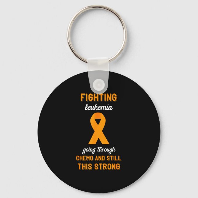 Chaveiro Combater leucemia forte laço laranja leucemia (Frente)