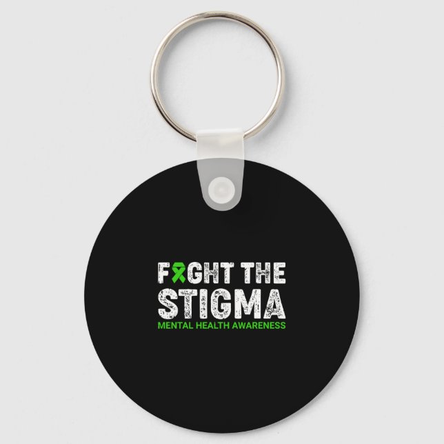 Chaveiro Combater o estigma guerreiro da conscientização so (Frente)