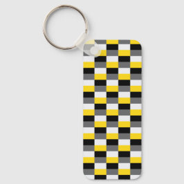 Chaveiro Combinação de Cores Amarelo, Preto e Cinza