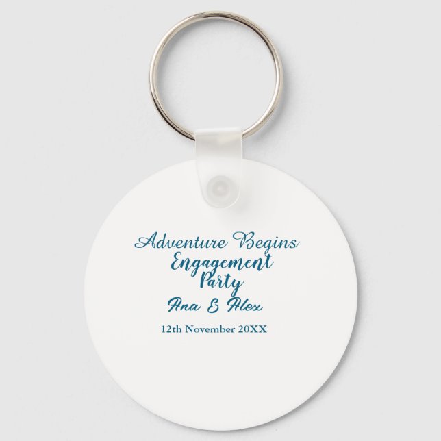 Chaveiro começa a aventura nome da festa de noivado (Frente)