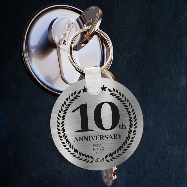 Chaveiro Comemorativa do 10º aniversário de negócios da Sil (Silver 10th Business Anniversary Commemorative Keychain
)