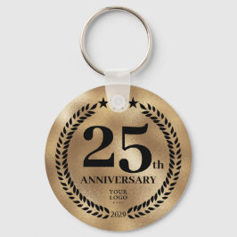 Chaveiro Comemorativa Dourada do Aniversário de Negócios da