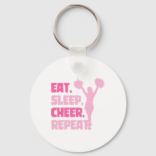 Chaveiro Comer Dormir Alegrar Repetir Cheerleader Engraçado (Frente)