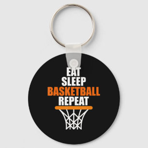 Chaveiro Comer. Dormir. Basquete. Repetir. T para basquete