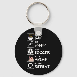 Chaveiro Comer Dormir Futebol Anime Repetir Japonês Engraça