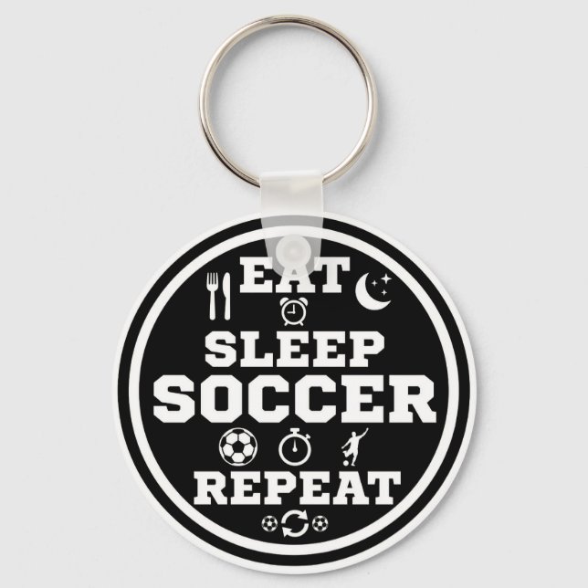 Chaveiro Comer Dormir Futebol Repetir Citação (Frente)