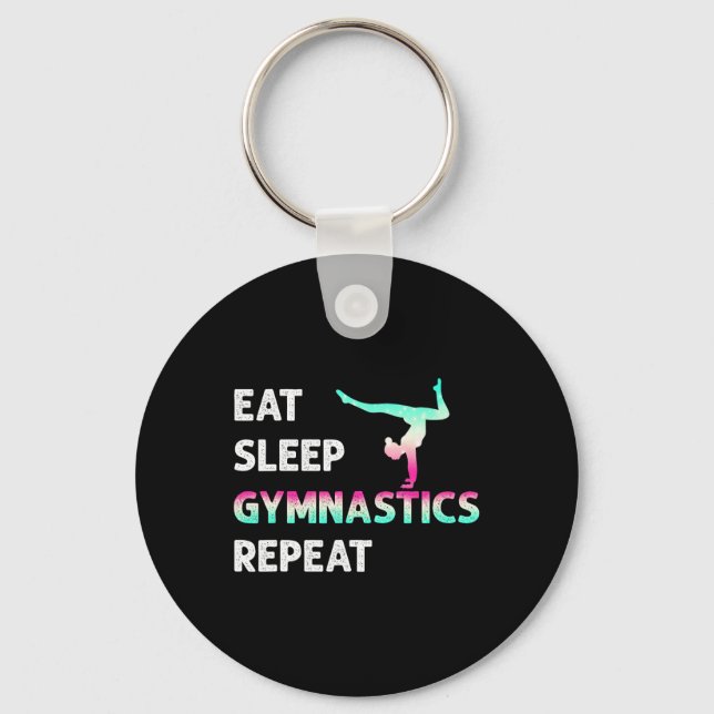 Chaveiro Comer Dormir Ginástica Repetir Garota Mulheres Div (Frente)