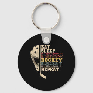 Chaveiro Comer Dormir Hockey Repetir Homens Meninos Criança