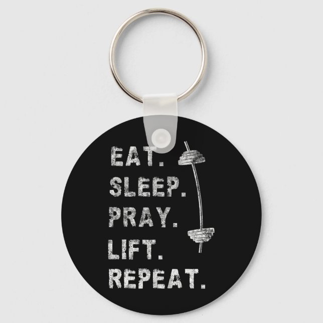 Chaveiro Comer Dormir Rezar Levantar Repetir Camiseta de Ac (Frente)