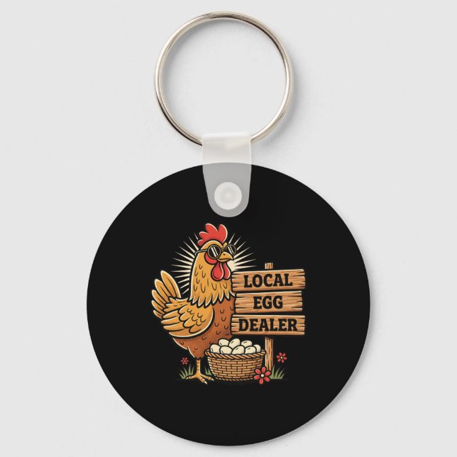 Chaveiro Comerciante Local de Ovos Fazendeiro de Frango Faz (Frente)