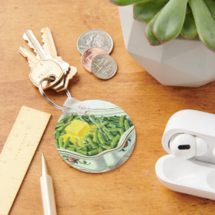 Chaveiro Comida Vintage, Casserol Verde Bean com Manteiga