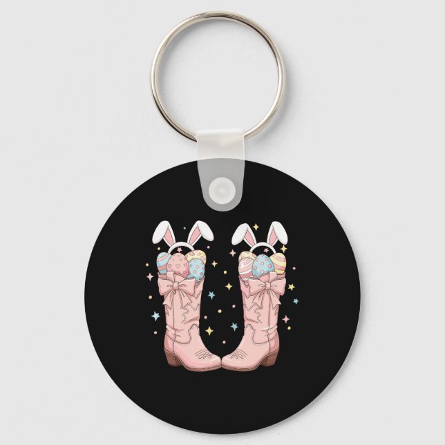 Chaveiro Como a Páscoa da Páscoa Ocidental Bunny Cowboy Boo (Frente)