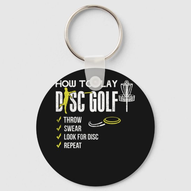 Chaveiro Como Tocar Disco Golf Frisbee Disco Humor Disco (Frente)