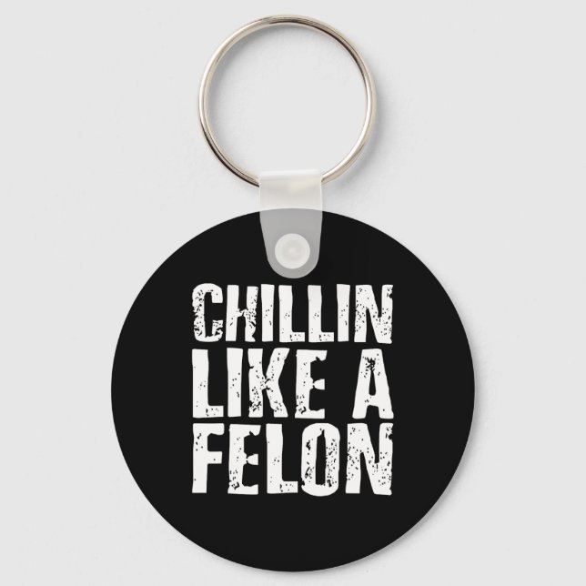 Chaveiro Como um Criminoso Retro Divertido Trump 2024 Féria (Frente)