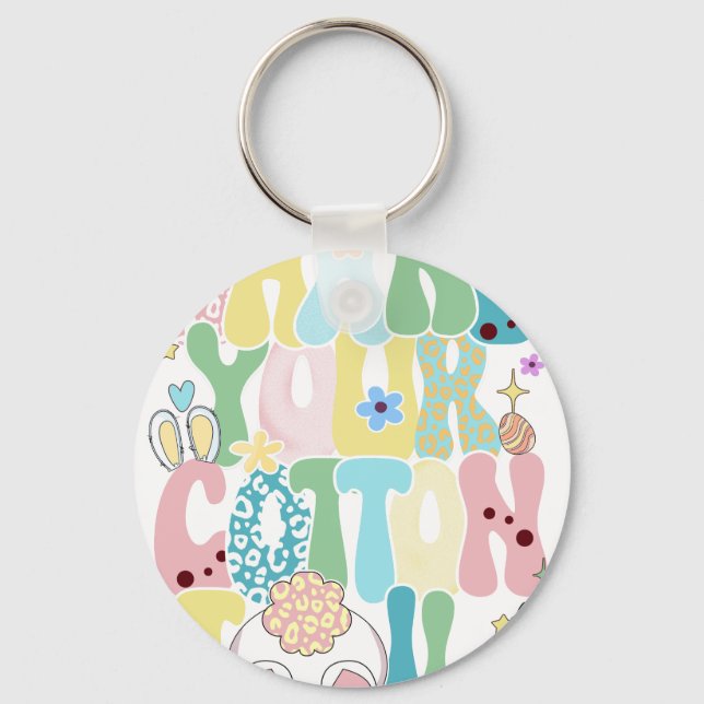 Chaveiro compartilhe seu rabo de algodão, retrô, vintage (Frente)