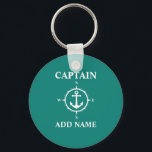 Chaveiro Compass Anchor Capitão Adicionar Nome ou Nome do B<br><div class="desc">Chaveiro de Nome do Capitão do Ancoragem de Compass Náutico ou Nome do Barco</div>