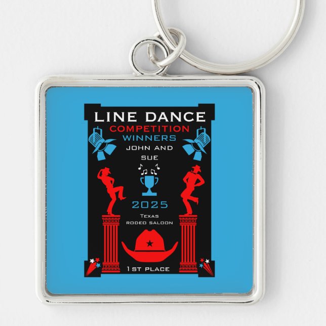 Chaveiro Competição de dança de linha americana (Frente)
