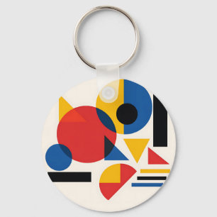 Chaveiro Composição Abstrata Geométrica Bauhaus