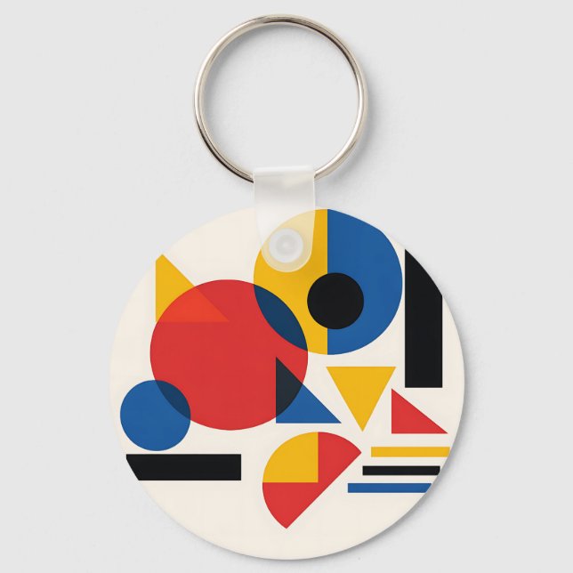 Chaveiro Composição Abstrata Geométrica Bauhaus (Frente)