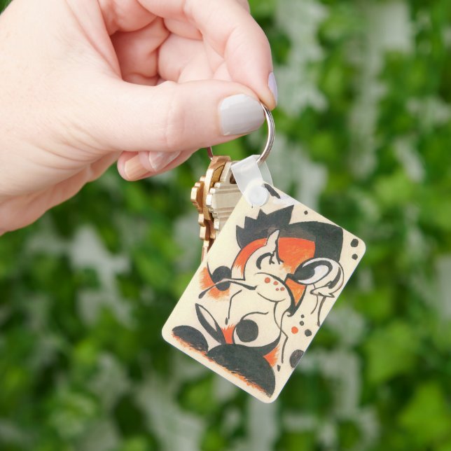 Chaveiro Composição com Dois Cervos de Franz Marc (Mão)