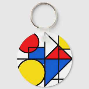 Chaveiro Composição de Cores Primárias de Mondrian