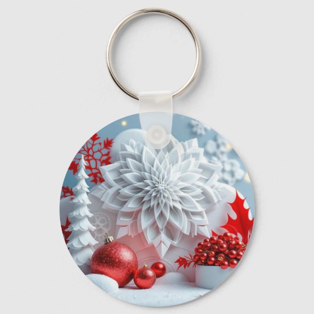 Chaveiro Composição Flor de Inverno (Frente)