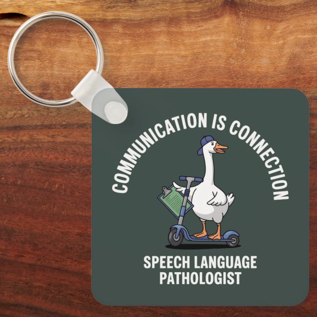 Chaveiro Comunicação É Conexão Fala Língua Ganso (Frente)