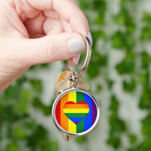 Chaveiro Comunidade Rainbow Heart & Pride Rainbow Flag /LGB