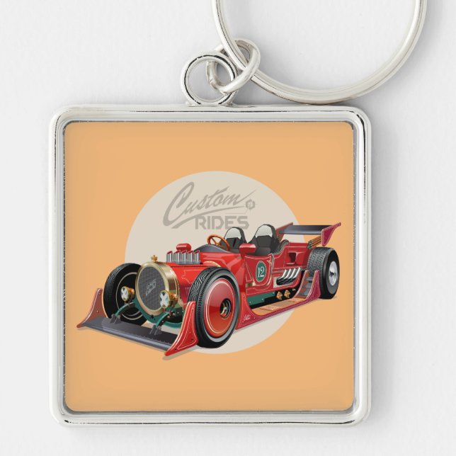 Chaveiro Conceito de carro de corrida retrô personalizado (Frente)
