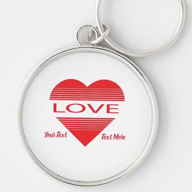 Chaveiro Conceito de Design de Amor e Romance com Elementos (Frente)