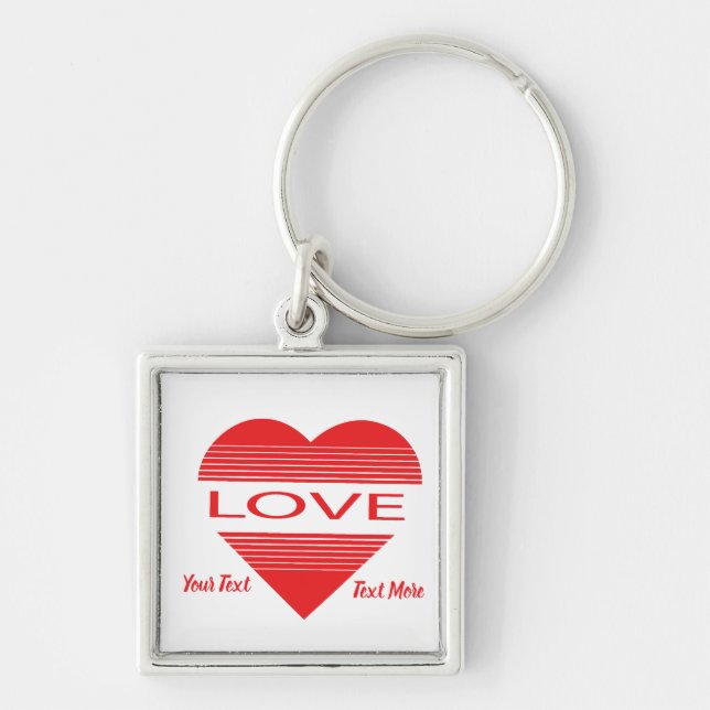 Chaveiro Conceito de Design de Amor e Romance com Elementos (Frente)