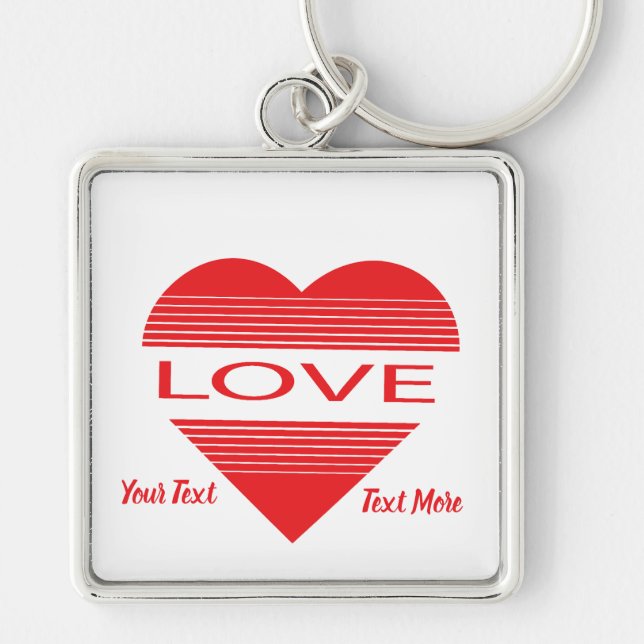 Chaveiro Conceito de Design de Amor e Romance com Elementos (Frente)