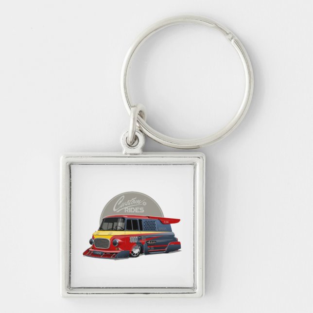 Chaveiro Conceito de van de retrocorrida personalizado (Frente)