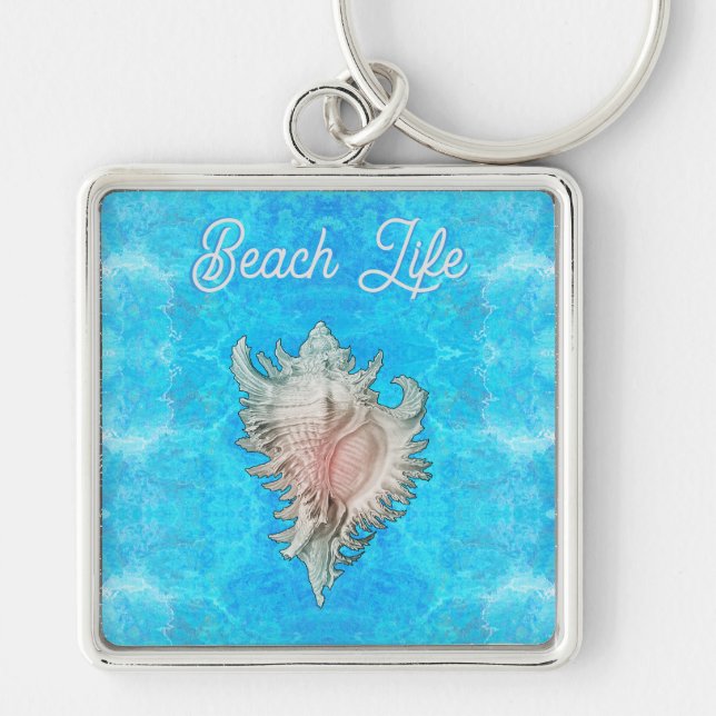 Chaveiro Conch Shell "Beach Life" (Frente)