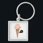 Chaveiro Cone cor-de-rosa com Sorvete "LEGAL" com aspersore<br><div class="desc">Personalize esta chaveiro engraçada com seu próprio texto,  seu nome ou qualquer outra coisa que você quiser. Prepare-se para o verão com este doce design de cone de sorvete,  desenhado por mim para você! Verifique meu compro se há muito mais itens correspondentes!</div>